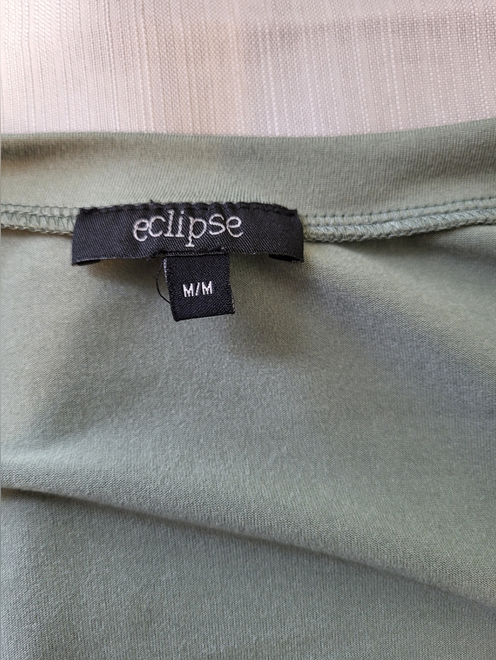 Eclipse Sage Green Scoop Neck Short Sleeve Tee, Size Medium - Picture 3 of 5